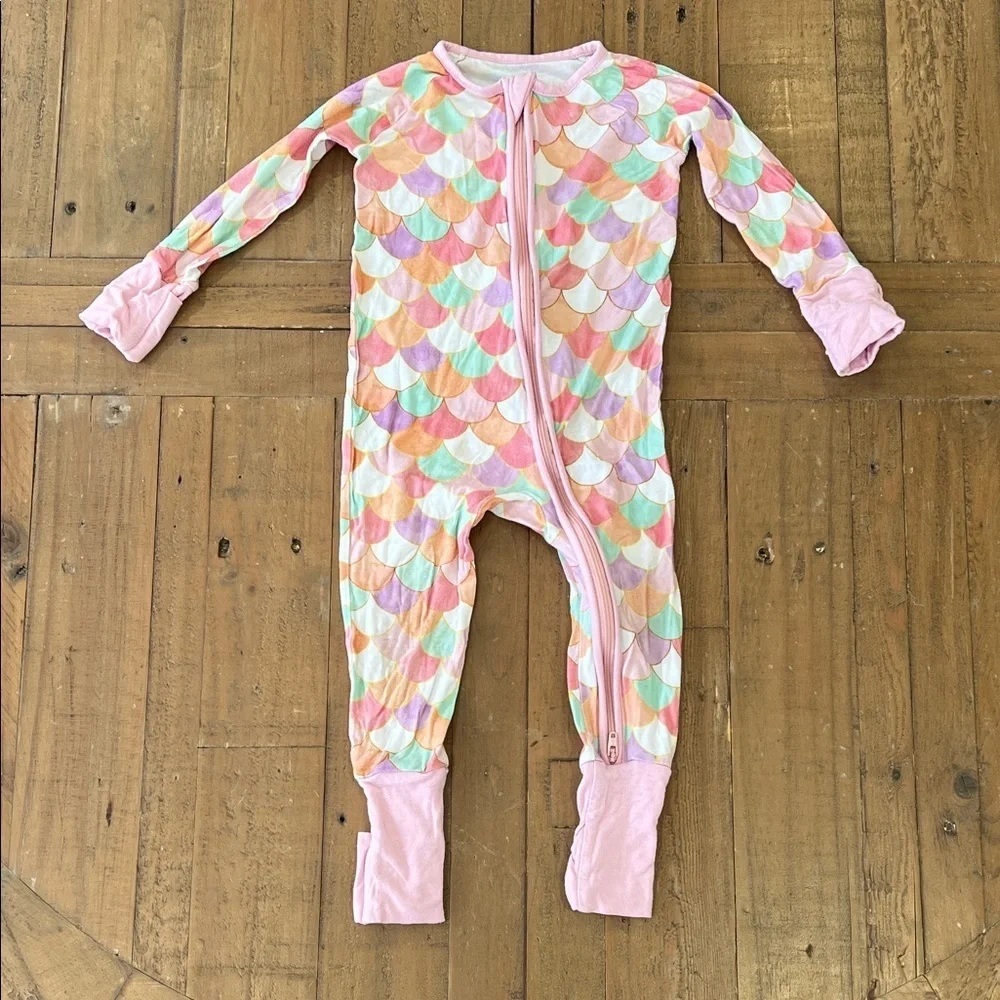 Little Sleepies mermaid scales bamboo zippy 6-12 months